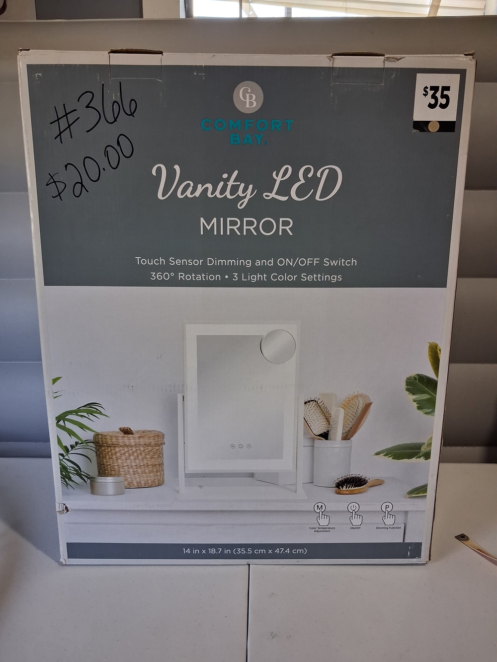 Comfort Bay White LED Vanity Mirror with Touch Controls